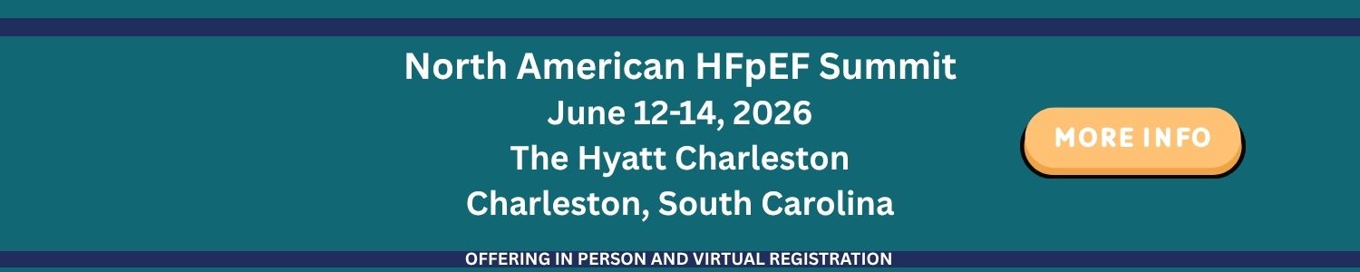 The North American HFpEF Summit will take place June 12-14, 2026 at the Hyatt Charleston in Charleston, South Carolina. The conference offers in-person and virtual registration.